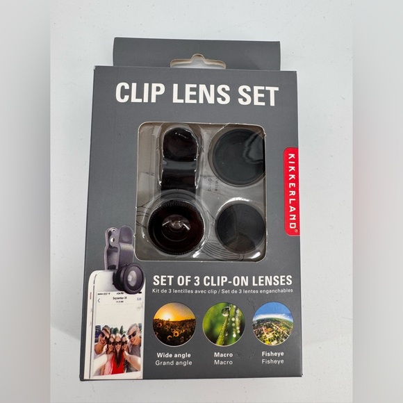 Kikkerland Clip Lens Set Smartphone or Tablet 3 Lenses iPhone iPad - Picture 1 of 2